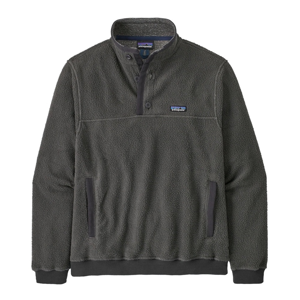 Patagonia Shearling Button Gray Fleece Pullover